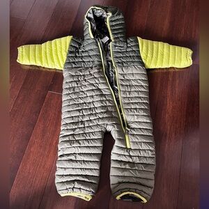 Toddler Columbia Green and Yellow Quilted Snowsuit